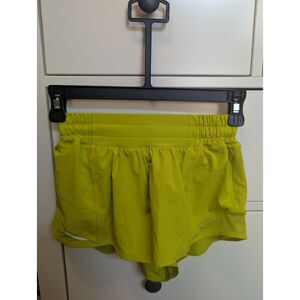 Lululemon Hotty Hot shorts 2 2.5" low rise Lichen Lime green (chartreuse)